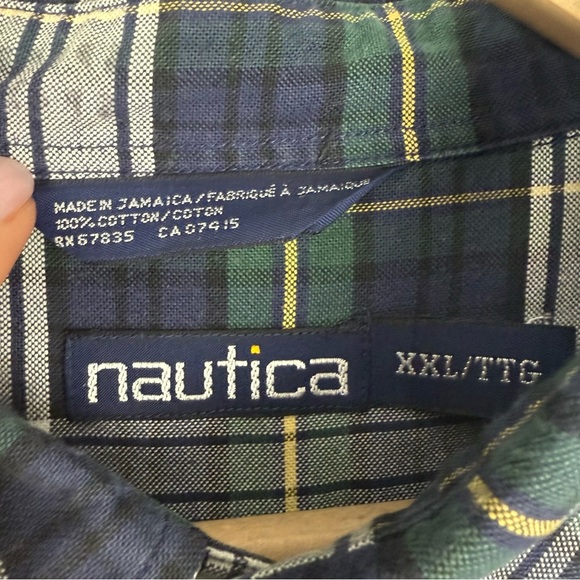 Nautica Men’s XXL Vintage 90s Plaid Button Down Shirt – Made in Jamaica - Picture 3 of 7